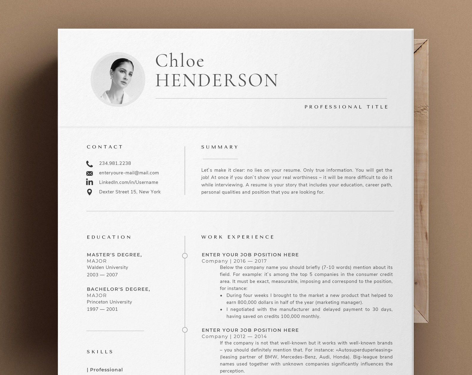 Professional Resume Best Fonts for Resume 2023 Cv Template Etsy Singapore