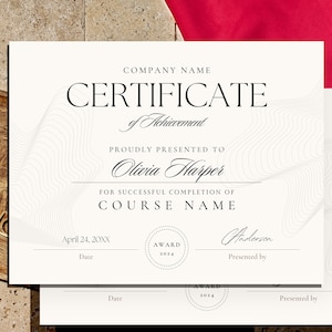Certificate Of Achievement Template Canva, Achievement award certificate format, Modern editable certificate design Custom Blank Certificate