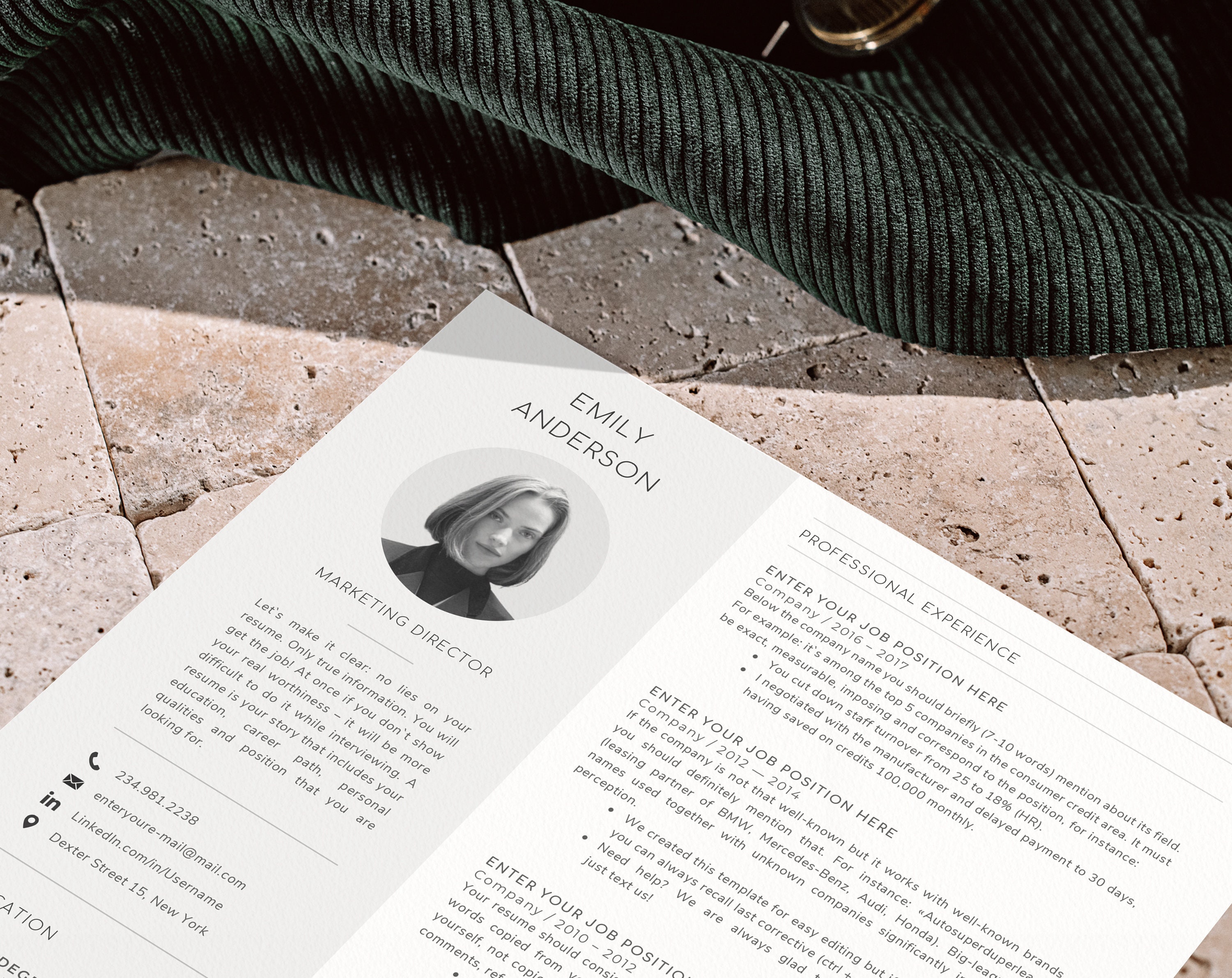 Compact Cv Format Compact Resume Templates With Photo, Two Column Cv Template Picture ...