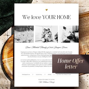Modelo de carta de oferta de vivienda minimalista - Carta de oferta de vivienda limpia al vendedor, Carta profesional al vendedor de vivienda, Carta de "Nos encanta tu vivienda"
