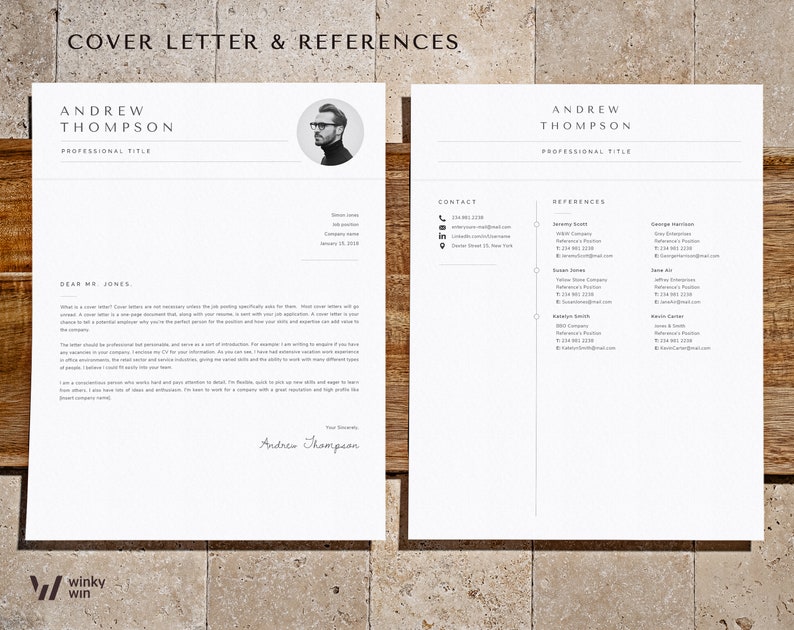 Professional Resume Template with photo, Cv Template Resume Google Docs, Word & Pages, Modern Resume Templates 2023, 1-3 Page Minimalist CV image 4