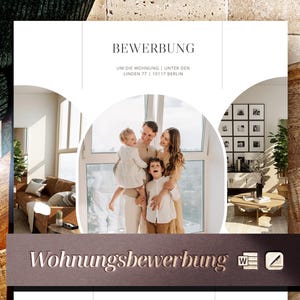 Wohnungsbewerbung als Familie Vorlage Word, Pages Anschreiben Muster, Deckblatt, Mieterselbstauskunft Formular, Wohnung Bewerbung Dokumente
