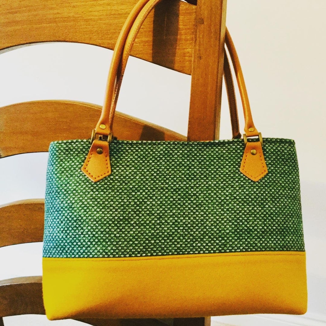 Tweed Shoulder Bag Handbag Etsy