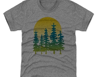 Nature Art Kids T-Shirt - Wilderness Outdoors Treeline Sunrise