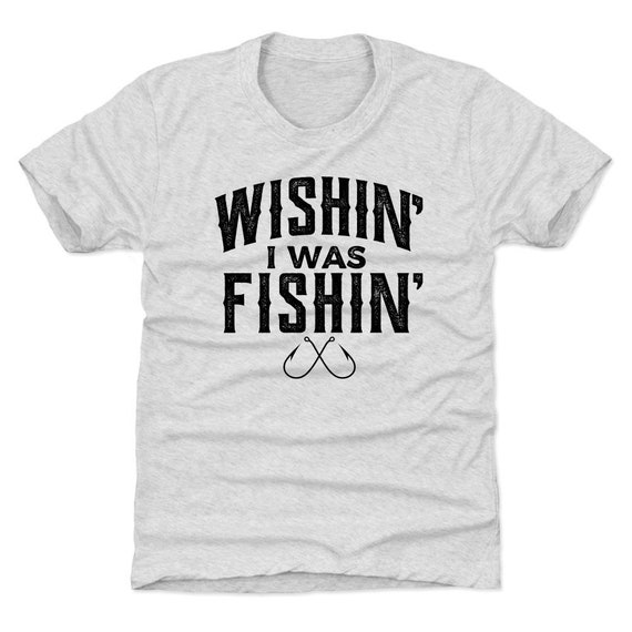 Fishing Lover Kids T-Shirt - Fishing Expert Outdoors Wishing I Was Fishing
