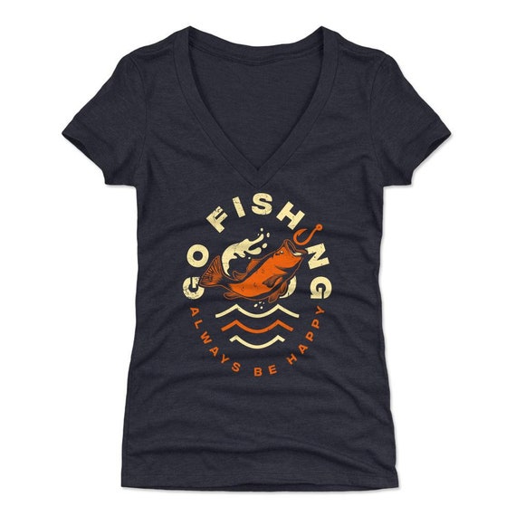 Funny Fishing Women's V-neck T-shirt Funny Outdoors Go Fishing Be