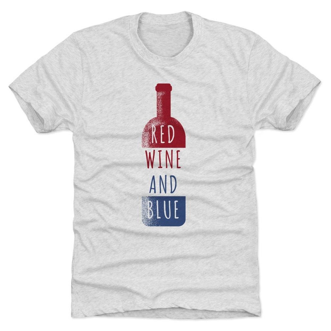 4th of July Drinking Men's Premium T-shirt Wine USA Red Wine and Blue ...