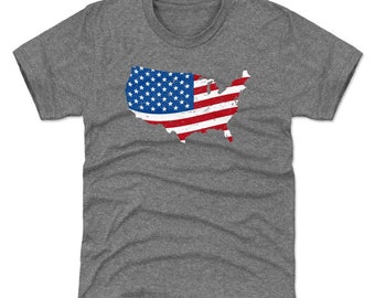 American Pride Kids T-shirt - Usa Usa Usa Flag Map Wht