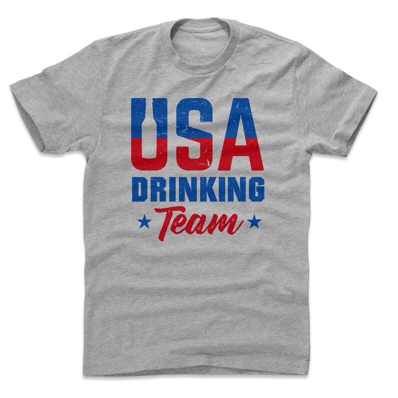 Usa Drinking Usa Usa Drinking Team Wht Funny 4th Of July Men/'s Cotton T-shirt
