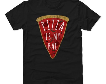 Pizza Men's Cotton T-Shirt - Funny Food Lifestyles Pizza Is My Bae WHT