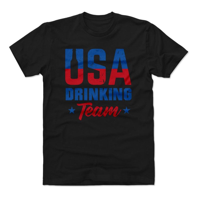 Usa Drinking Usa Usa Drinking Team Wht Funny 4th Of July Men/'s Cotton T-shirt