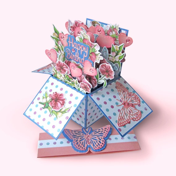 Flower Pop Up Box Happy Birthday Beautiful Designer Etsy