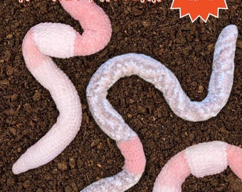 Giant Plush Worm Crochet PATTERN - Digital Download ONLY