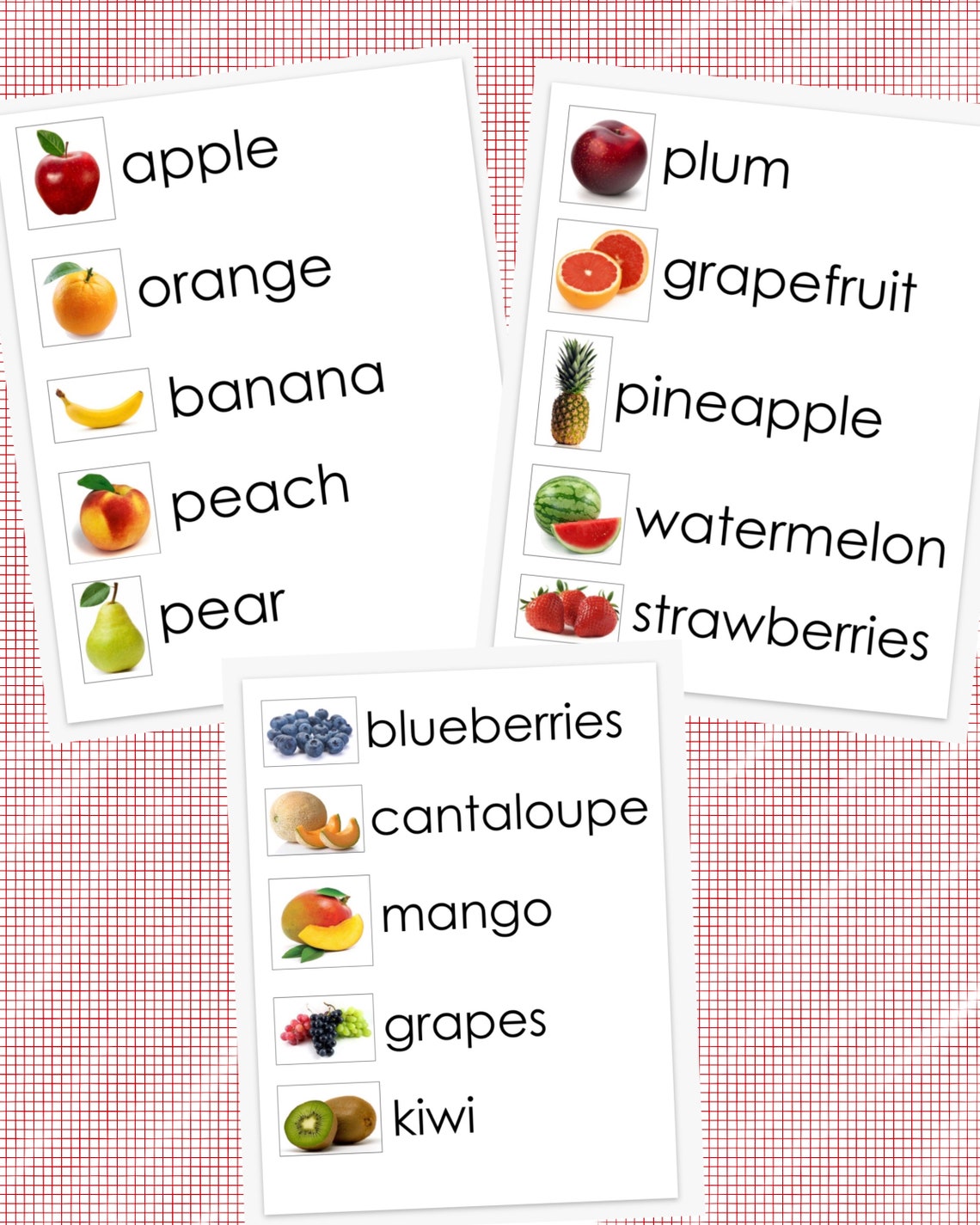 25 Fruit Word Wall Words PreK Kindergarten Elementary Phonics Etsy