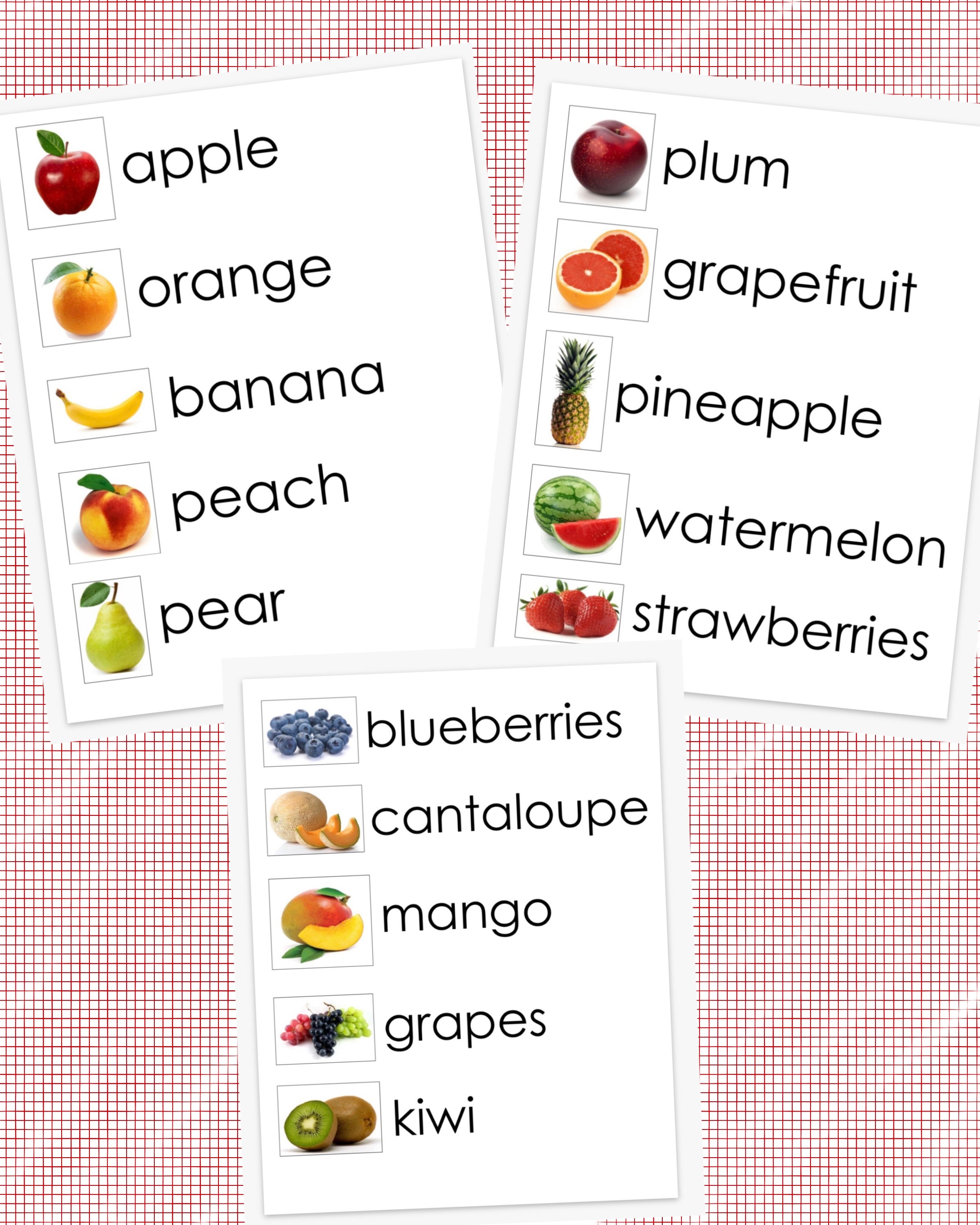 25 Fruit Word Wall Words PreK Kindergarten Elementary Phonics Etsy