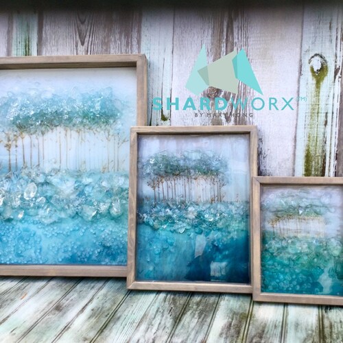 Seascape Shardworx® Art Shard Shop Glass Art Original Framed Etsy