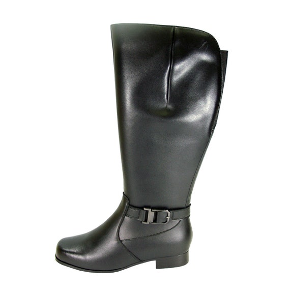 wide width wide calf leather boots