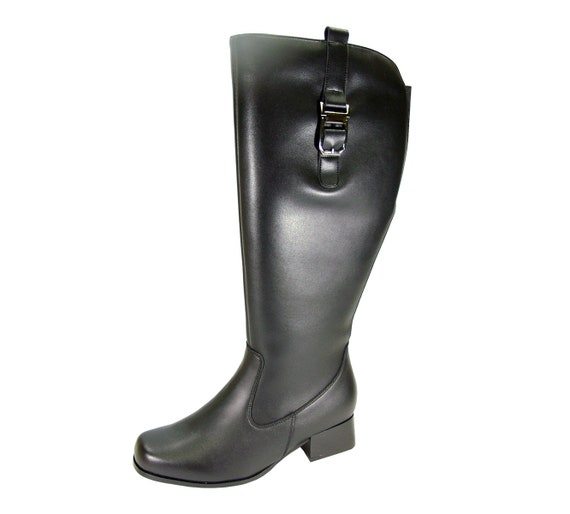 womens leather riding boots wide calf