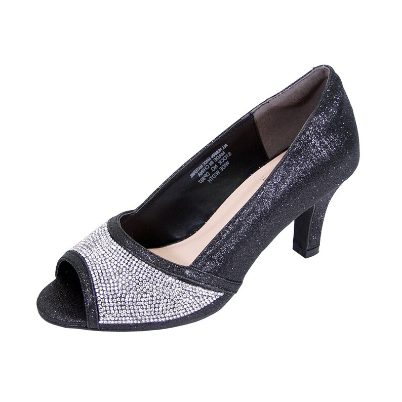open toe rhinestone shoes