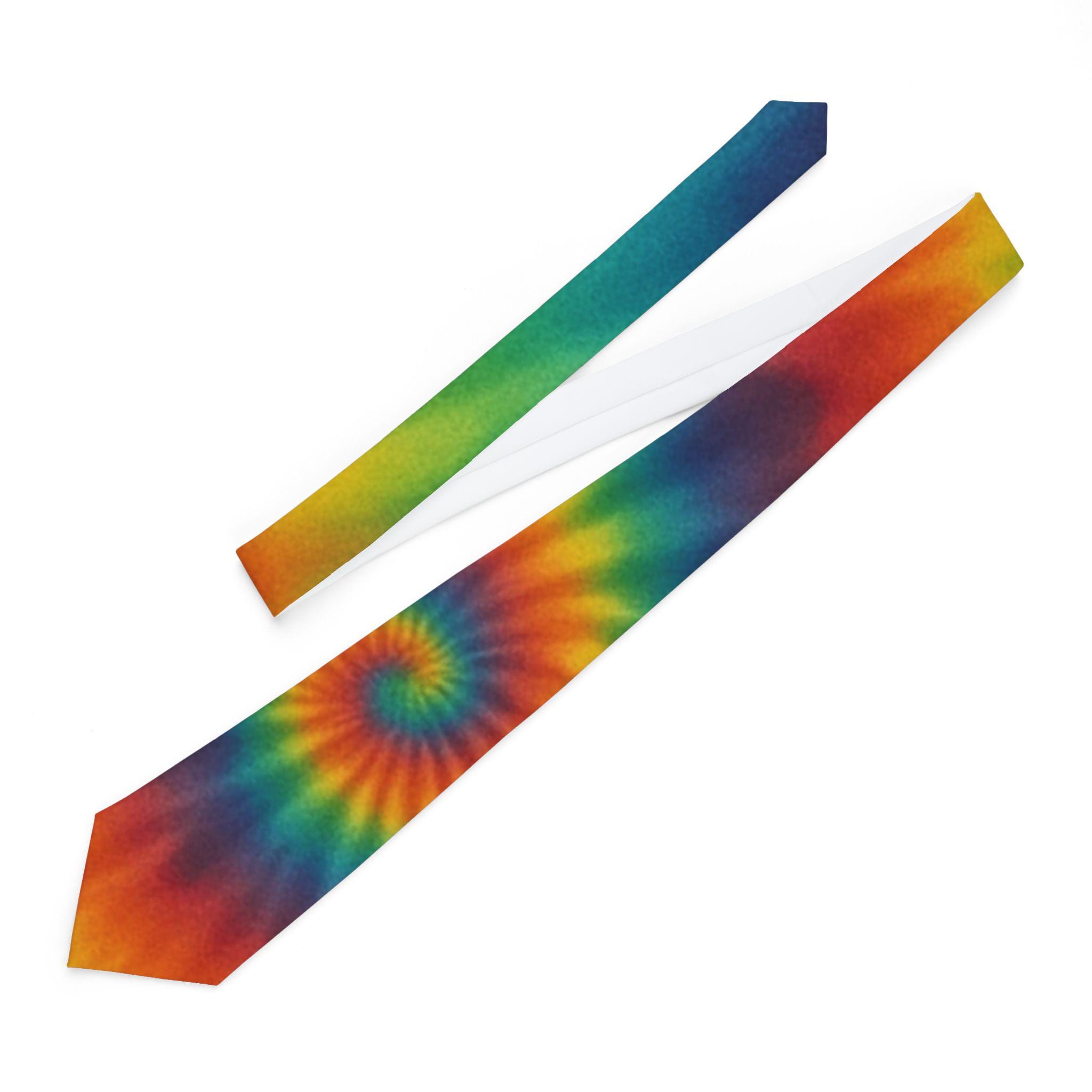 Colorful Tie-dye Necktie – Vibrant Funky Neckwear for Men – Retro