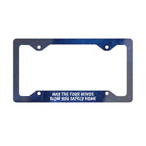 Grateful Dead License Plate Frame – May The Four Winds Blow You Safely Home – Franklin’s Tower Lyric Metal Car Accessory – Deadhead Gift