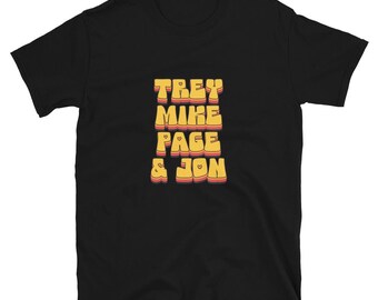 Phish Trey mike Page & Jon T-Shirt - Vintage Text Band Mitglied T-Shirt - Klassisches Jam Band Musik Shirt - Phish Fan Konzert Geschenk