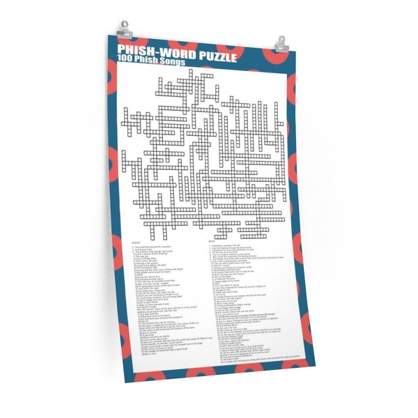Phish-Word Puzzle - 100 Song 24x36 Crossword Poster