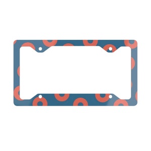 Phish Metal License Plate Frame – Fishman Donut Pattern Metal Car Accessory – Jam Band Auto Frame –Music Fan Gift