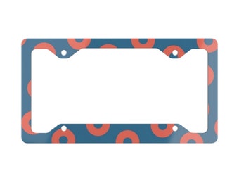 Marco de matrícula de metal de Phish – Accesorio de metal para coche con diseño de donut de Fishman – Marco para coche de banda de jam – Regalo para fans de la música