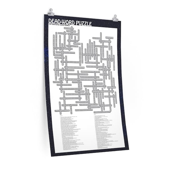 Dead-Word Puzzle - 100 Song 24x36 Crossword Poster