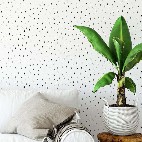 Wallpaper Black and White Dots Etsy
