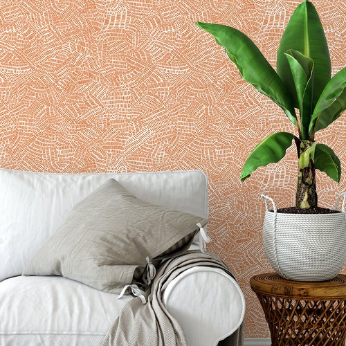 Burnt Orange Pattern Peel and Stick Wallpaper Self Adhesive Etsy UK