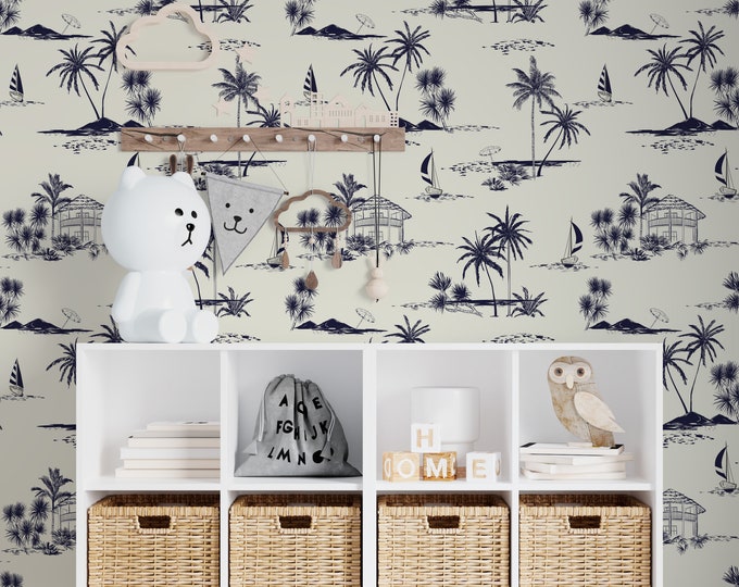 Coastal Blue Wallpaper Peel and Stick Beach Self Adhesive - Etsy