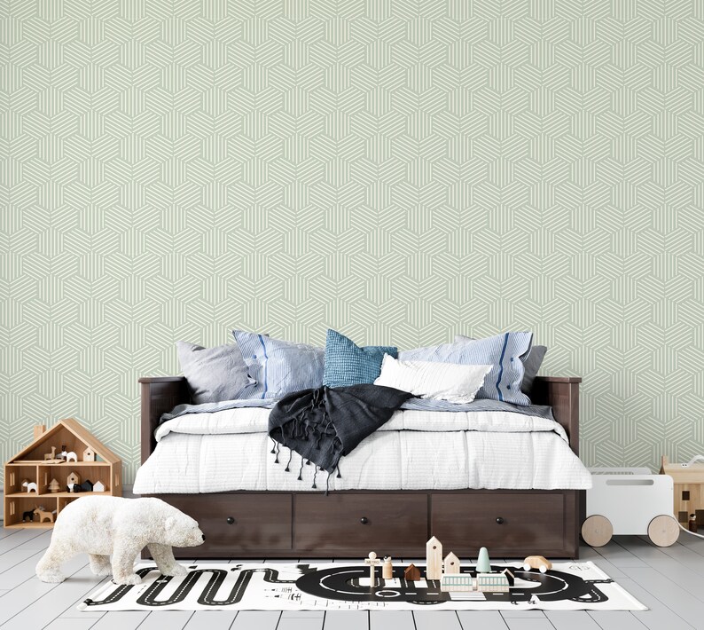 Sage Green Wallpaper Self Adhesive Honeycomb Geometric - Etsy