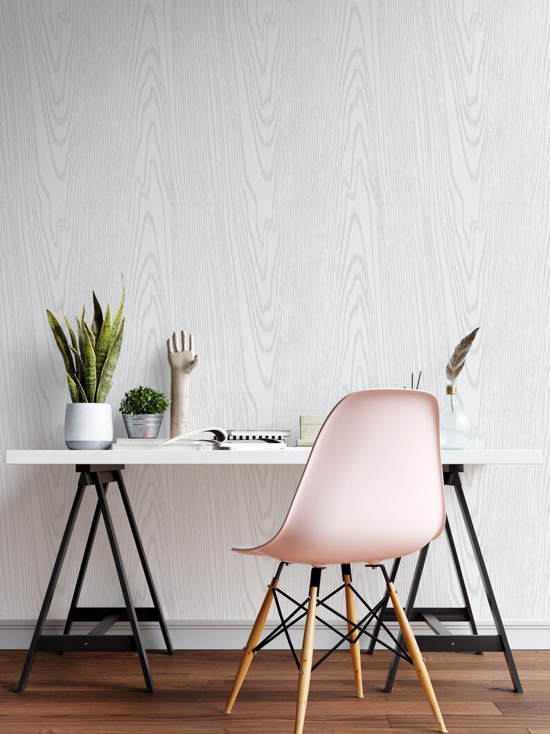 White Wood Wallpaper Gray Wooden Texture Wall Mural Wood Etsy