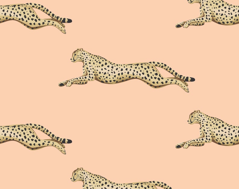 Leopard Peel and Stick Wallpaper Nude Orange Cheetah Self Etsy