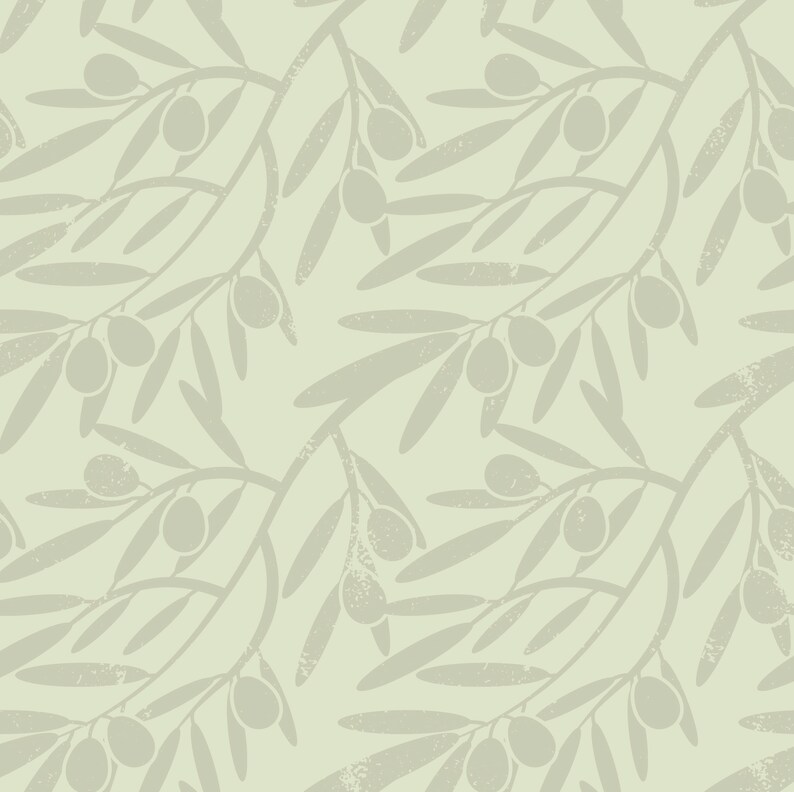 Olive Branch Wallpaper Sage Green Olive Leaf Peel and Stick Etsy