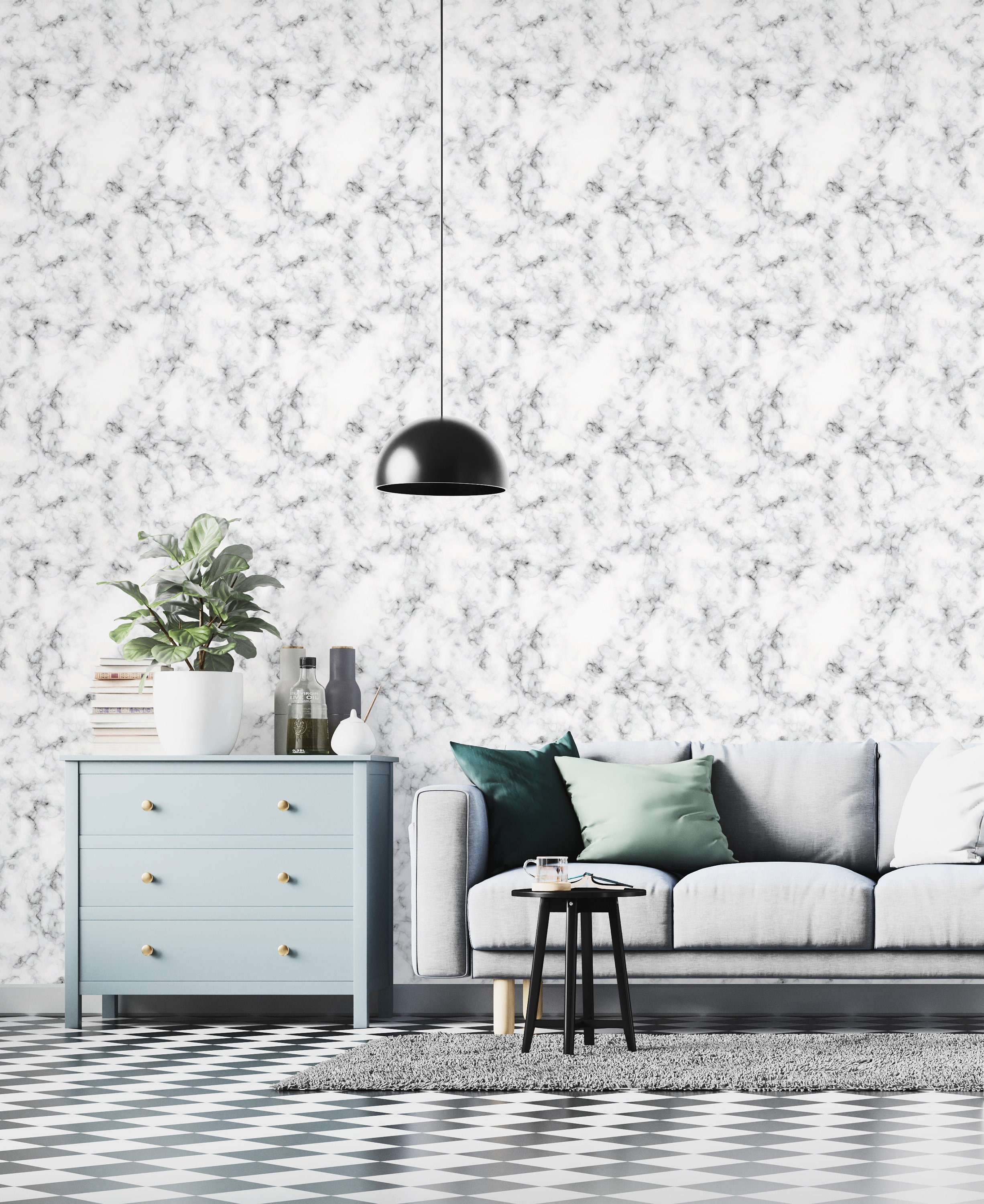 Marble Peel and Stick Wallpaper White Stone Texture Self Etsy