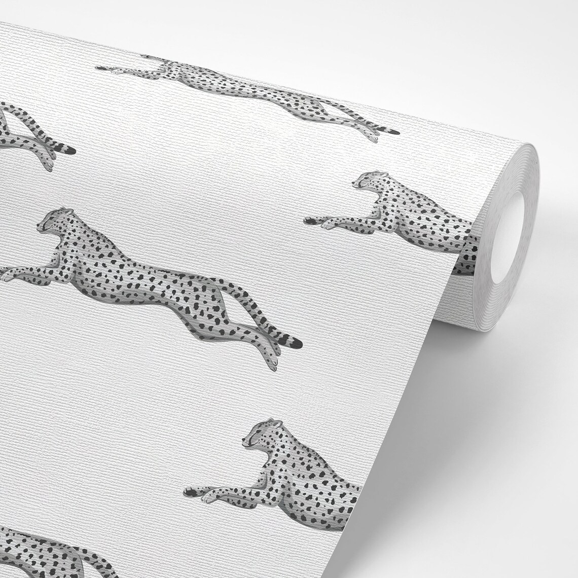 Leopard Peel and Stick Wallpaper White and Grey Cheetah Self Etsy