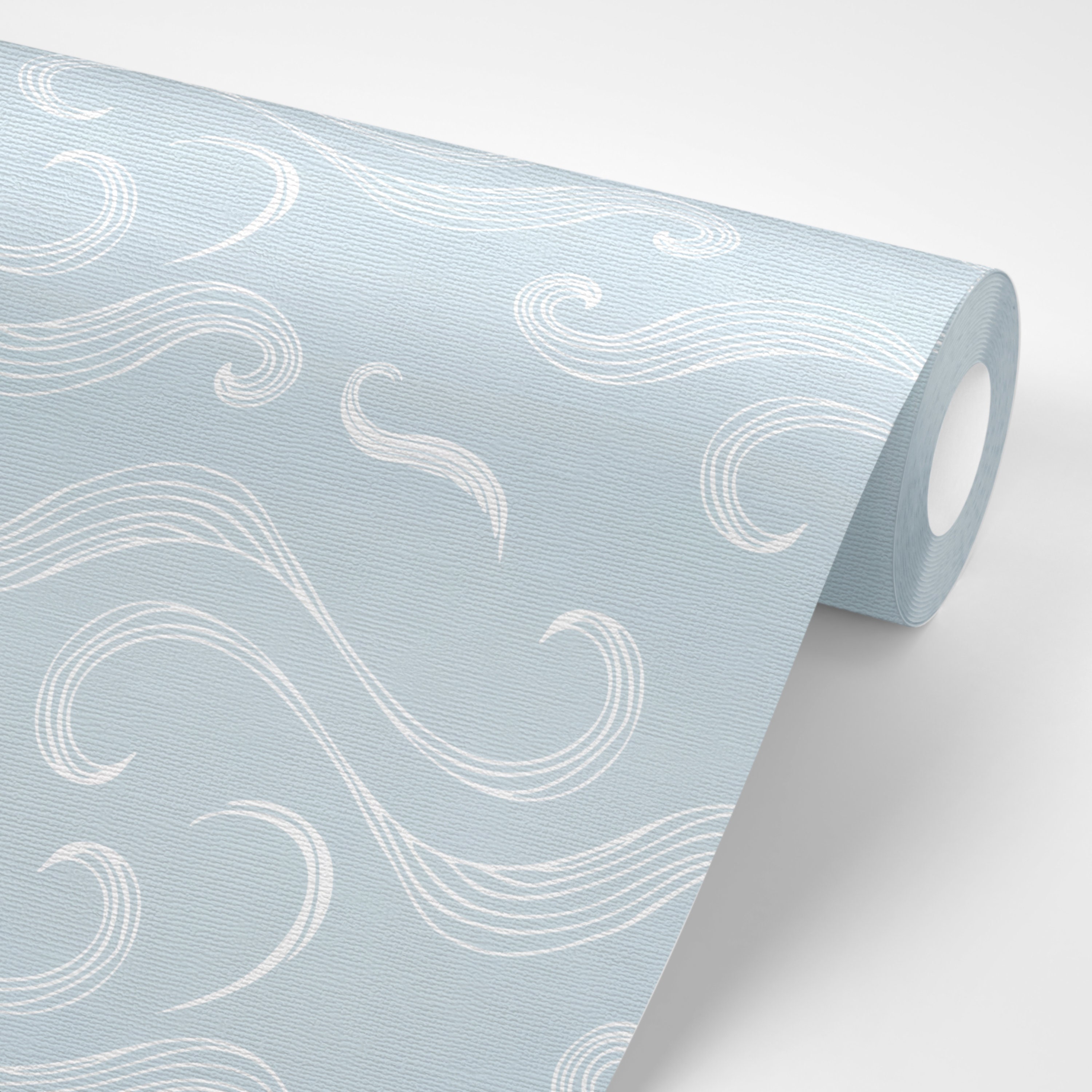 Coastal Wallpaper Peel and Stick Light Blue Waves Self - Etsy