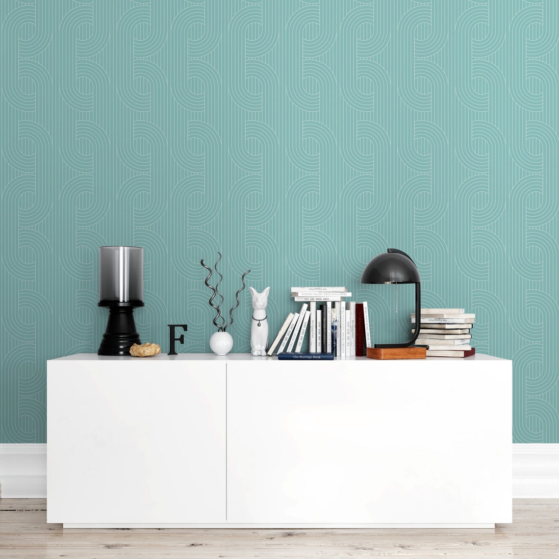 Turquoise Wallpaper Blue Peel and Stick Geometric Wallpaper | Etsy