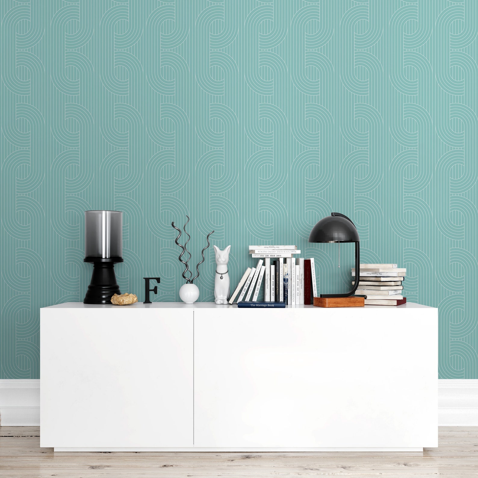 Turquoise Wallpaper Blue Peel and Stick Geometric Wallpaper Etsy