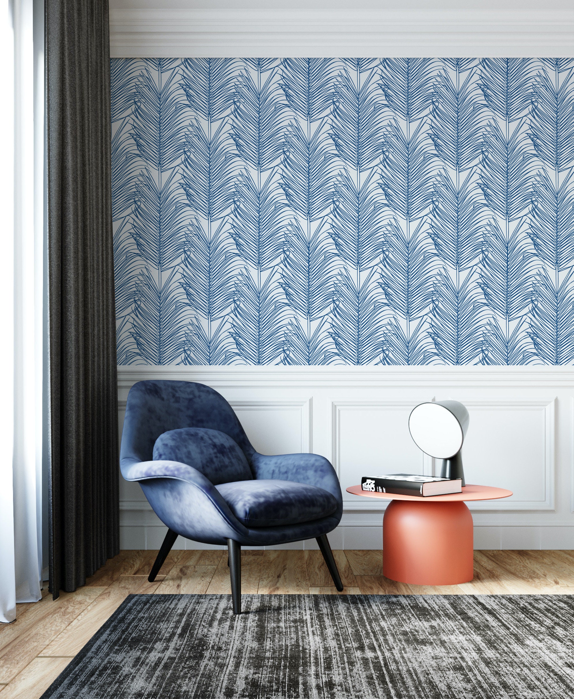 Coastal Blue Wallpaper Peel and Stick Beach Self Adhesive Etsy