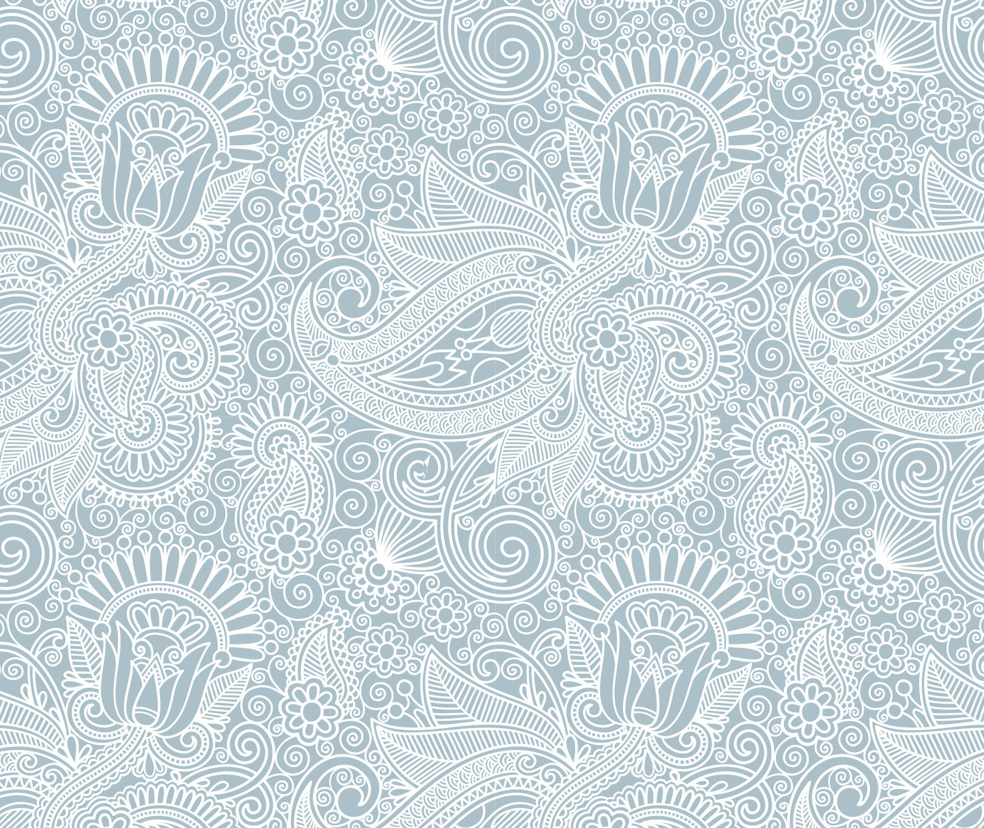 Blue Paisley Wallpaper Peel and Stick White Lace Wallpaper Etsy