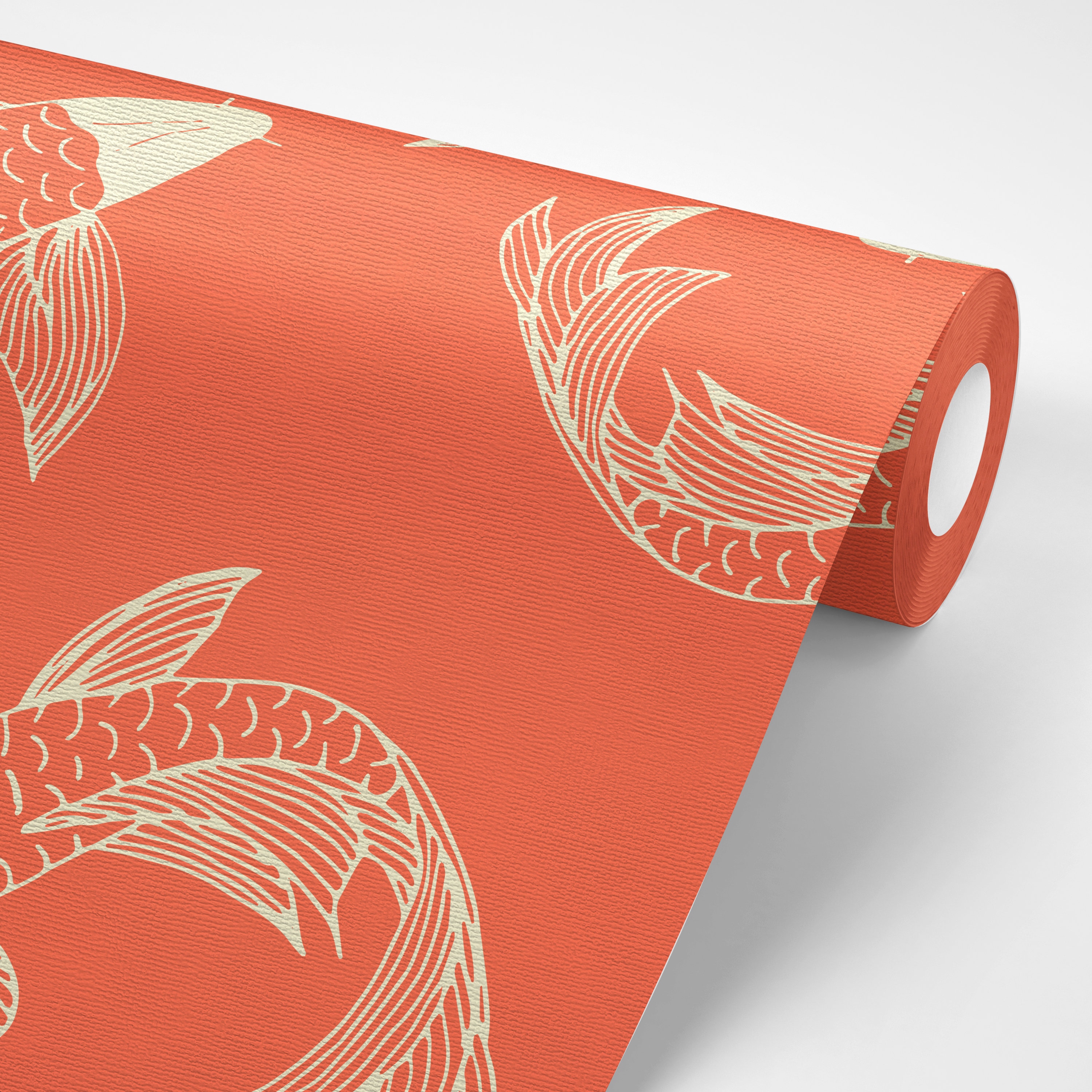 Koi Fish Wallpaper Peel and Stick Japanese Self Adhesive Etsy