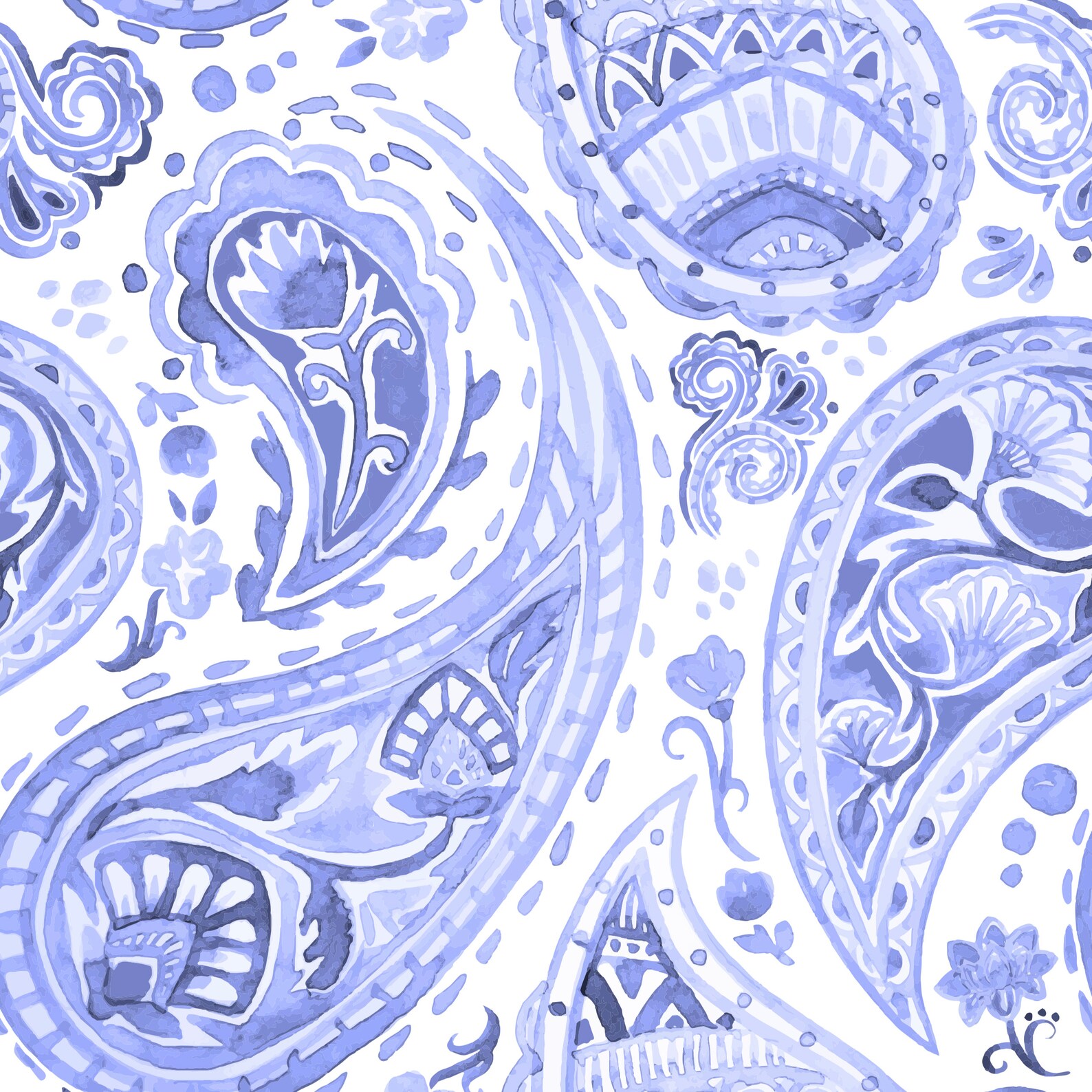 Blue Paisley Peel and Stick Wallpaper Boho Self Adhesive Wall Etsy