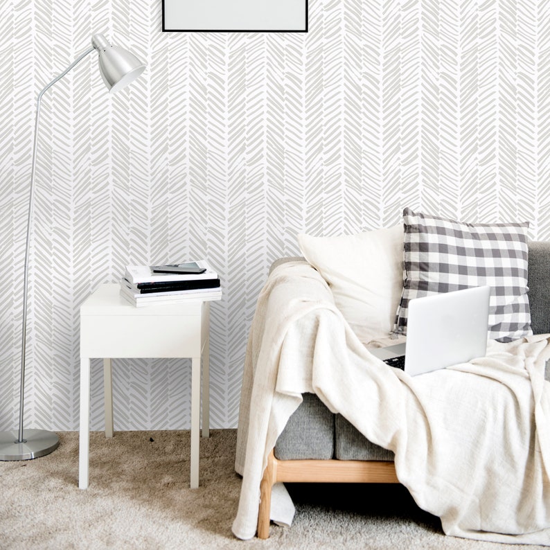 Chevron Wallpaper Peel and Stick Herringbone Self Adhesive Etsy