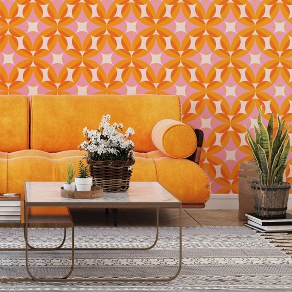 Orange hotsell pattern wallpaper