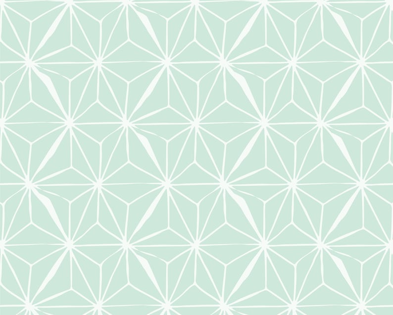 Mint Green Geometric Wallpaper Self Adhesive Mint Peel and Etsy