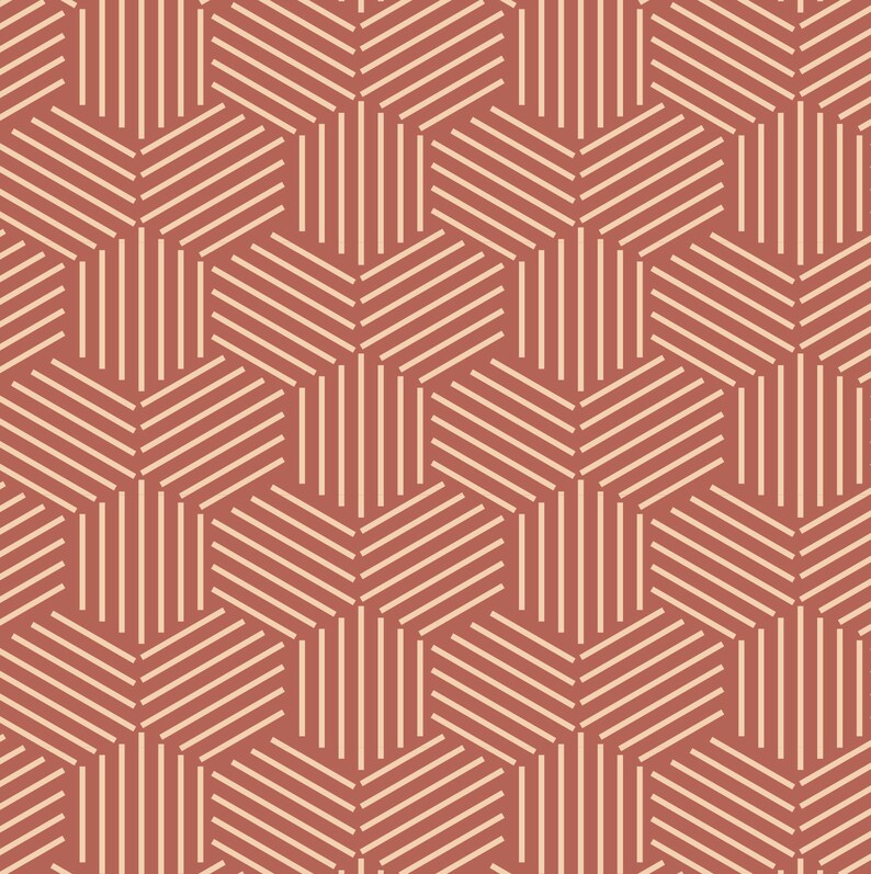 Terracotta Wallpaper Peel and Stick Burnt Orange Geometric Etsy Canada